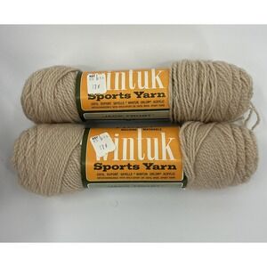 Vintage Jack Frost Wintuk Sports Yarn 2-ply Acrylic Tawny Beige 2 Skeins